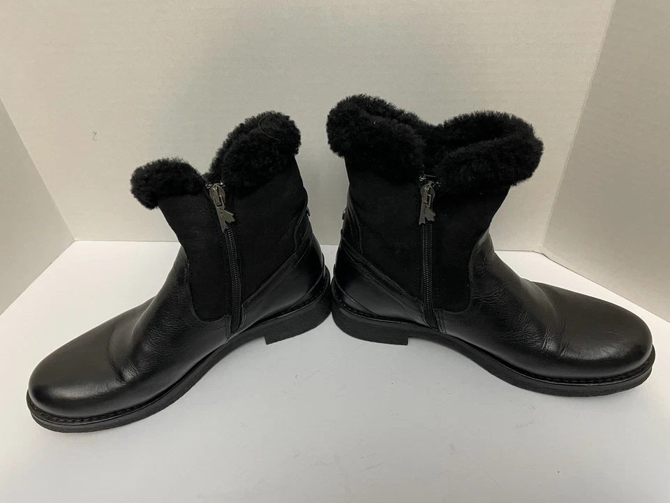 PAJAR Canadá Mujer Negro Botines Invierno Talla 7 Cuero Superior Goma Out Bole Foto 4 de 4