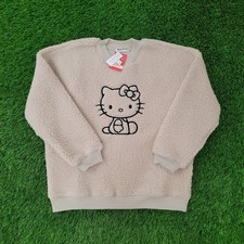 Sanrio Hello-Kitty Sweater Womens L 25x24 Baggy Fleece Boxy