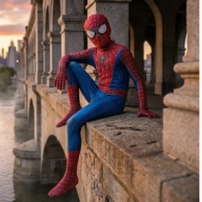 Kids SpiderMan Cosplay Costume Boys Tobey Maguire Outfit Jumpsuit Fancy Dress