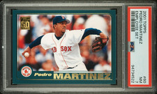 2001 TOPPS EMPLOYEE SET EMBOSSED #60 PEDRO MARTINEZ SP PSA 7 NEAR MINT CENTERED