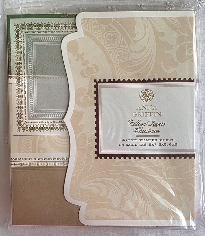 ANNA GRIFFIN "VELLUM LAYERS CHRISTMAS" AG1130 2020 96 Foiled Sheets NIP (PA42)