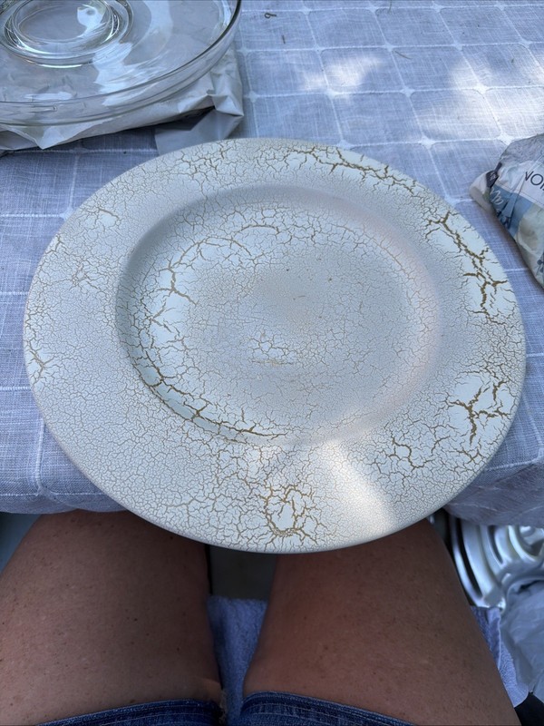 Decorative Ceramic Play With A Gold And Cream Crackled Glaze Finish￼￼￼￼