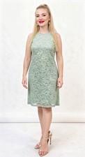 DAVID'S BRIDAL SAGE LACE SLEEVELESS A LINE DRESS SIZE 10