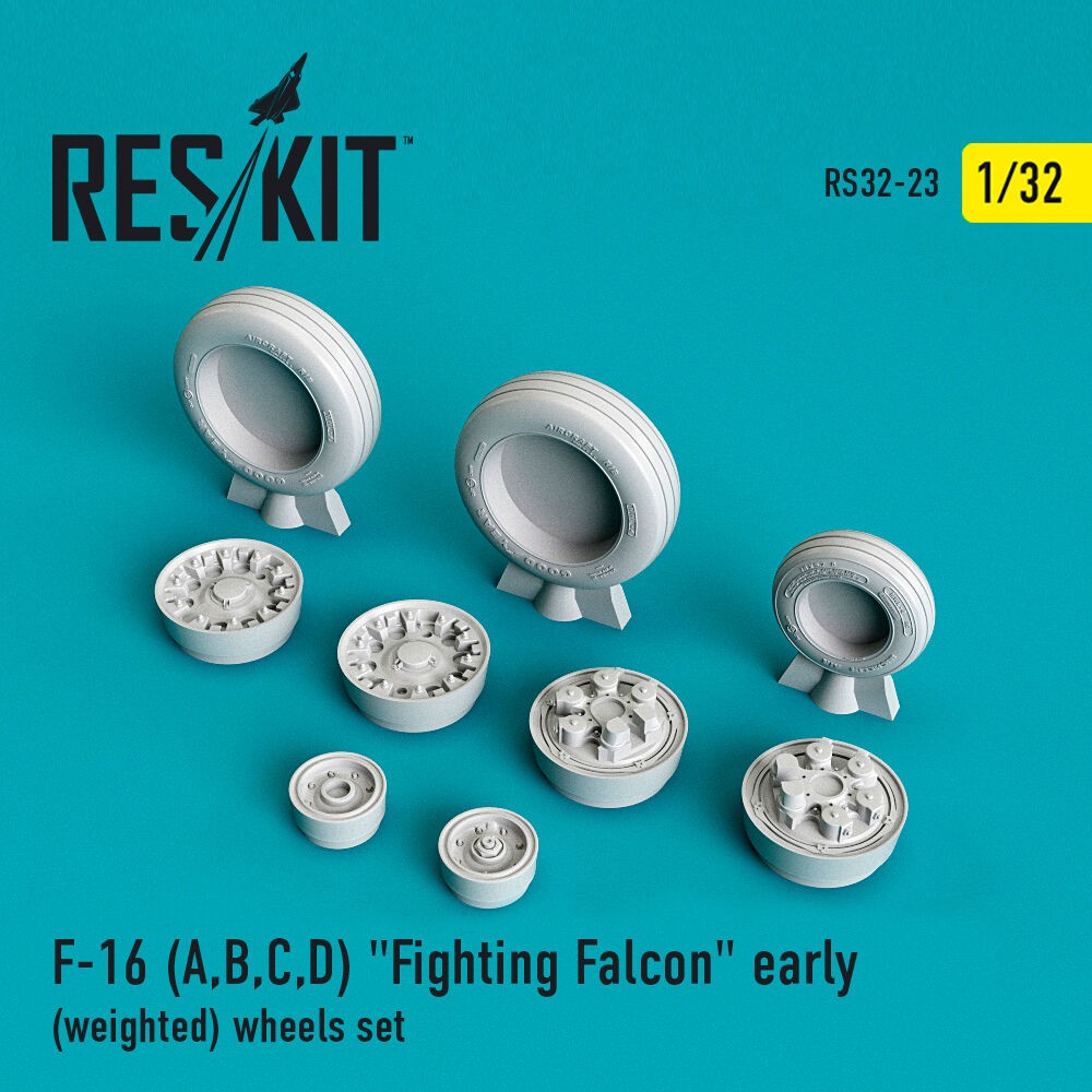 ResKit RS32-0023 1:32 F-16 Fighting Falcon Early Weighted Wheels (A,B,C,D) Kit