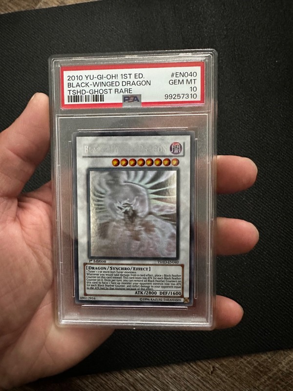 Yu-Gi-Oh Black-Winged Dragon 2010 TSHD-EN040 Ghost Rare 1st Edition PSA 10