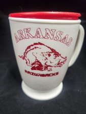 Vintage Whirley Industries Arkansas Razorbacks Plastic Cup With Lid Made In USA