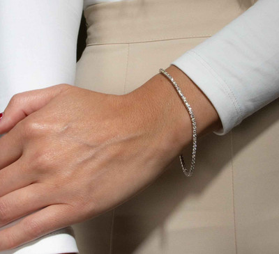 Brandneu 14k Gelbgold 2ct Rundschliff Lab Grown D/VVS2 Diamant Tennisarmband