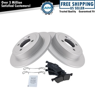 Brake Pad & Coated Rotor Kit Semi Metallic Rear for 02-06 Mini Cooper S