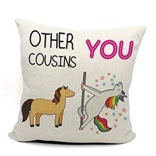 Cousin Gifts,Funny Cousin Pillow Covers 18x18,Cousin Gifts for Color-1