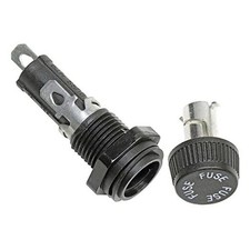 5021 Panel Mount AGC/MDL Fuse Holder, Black