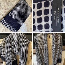 Weekend MaxMara $250 Navy White Eyelash Fring...