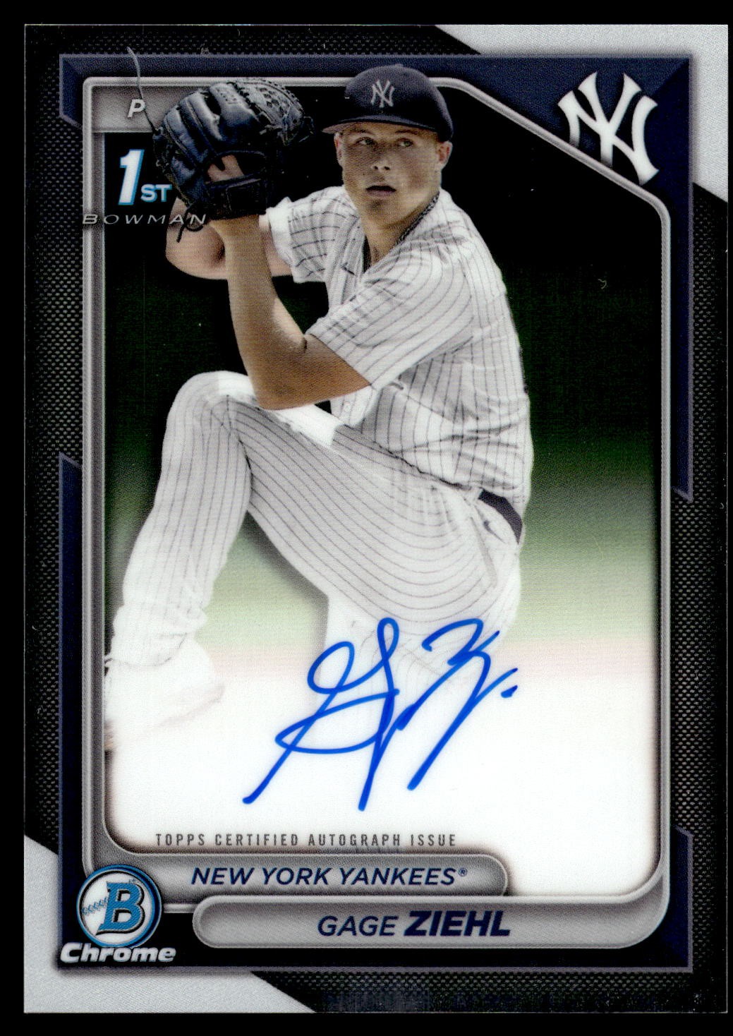 2024 Bowman Draft #CPA-GZ Gage Ziehl Chrome Prospect Autographs