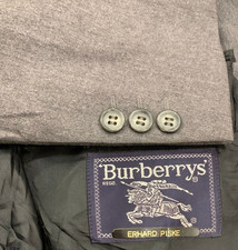 Vintage Burberrys superfine pure wool gray classic jacket blazer 42R