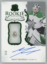 2023-24 UD The Cup Green Foil Button Patch Matt Murray RC Auto 2/3 #119