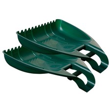 Image of Garden Leaf Grabber Scoops Large Heavy Duty Green Debris Scoops With Handles