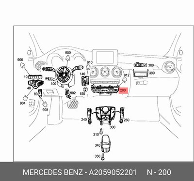 NEW MERCEDES-BENZ C-CLASS W205 SWITCH BLOCK A2059052201 GENUINE