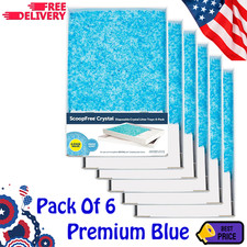 ScoopFree Premium Blue Crystal Cat Litter Tray Disposable Refill 6 Pack Control