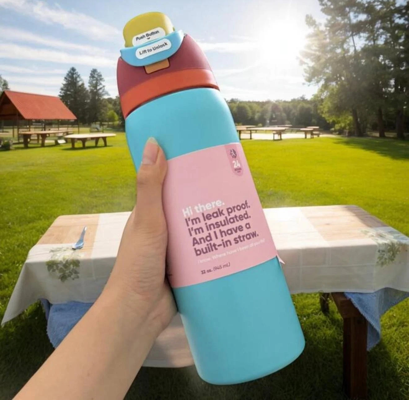 FreeSip Insulated Stainless Steel Water Bottle  Straw Travel 32oz 24oz 9oz Owala