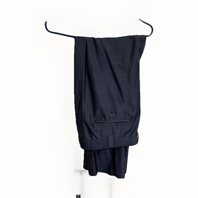 Steve Harvey Men's Dark Blue Polyester Rayon Dress Pants Solid 42x30