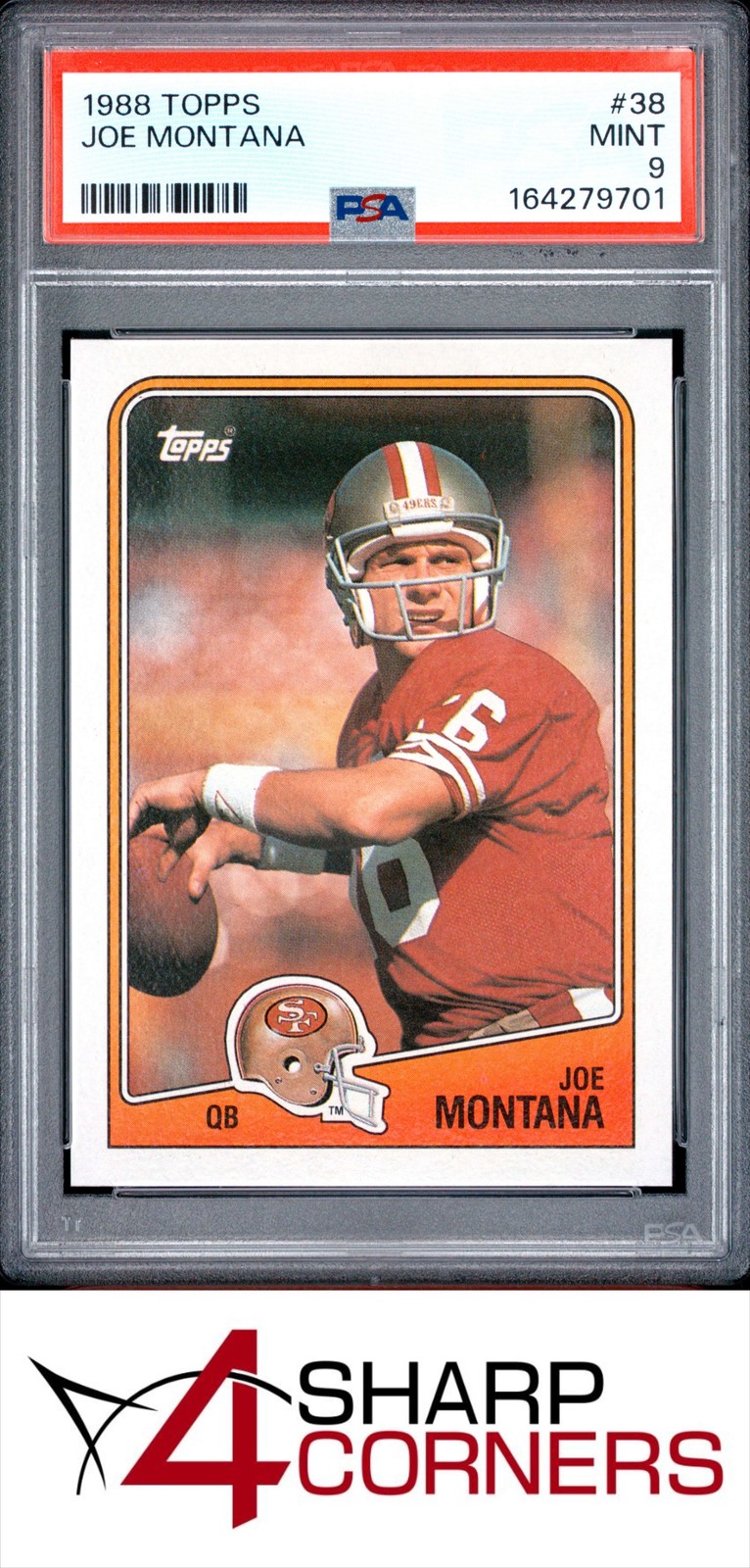 1988 TOPPS #38 JOE MONTANA 49ERS HOF PSA 9 view 1