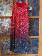 Weissman Ombre Sequin Performance Shift Dress Red Black Adult Medium Costume