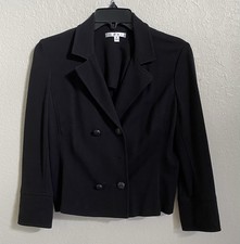 CAbi Colette Black 3/4 Sleeve Crop Blazer Jacket Size S Fair Condition 215
