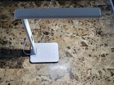 OttLite Executive Desk Lamp with 2.1A USB Charging Port - White -Time Day Date