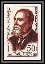France N°1217 Jean Jaures homme politique 1959 Non dentelé ** MNH (Imperf) cote