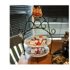 Vintage 1997 Rainbow Mountain Elaine Thompson Santa 2-Tier Serving Platter Stand — photo 1