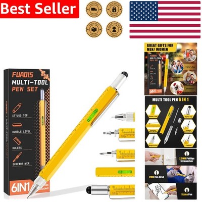 Father's Day Gifts for Men Multitool Pen Yellow Aluminum Husband Boyfriend Him