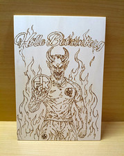 Displate Aus Holz, Brandmalerei, Handgefertigt, FCK Kaiserslautern