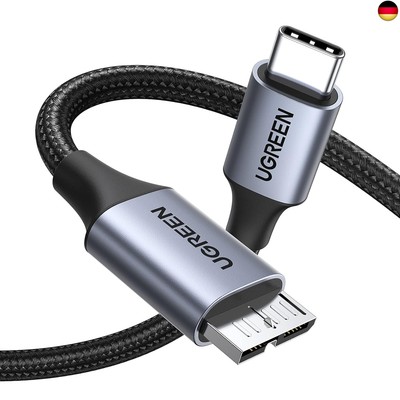 UGREEN 10 Gbps Micro B auf USB C Kabel Nylon USB Typ C 3.1 Kabel Externe