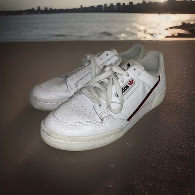 Adidas Originals Continental 80 White Leather Sneakers   Men s Size 7.5   Clean