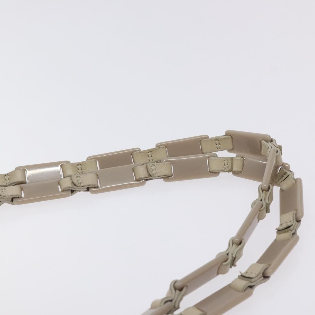 PRADA Chain Tote Bag Nylon White Silver Auth mr1398 thumbnail 8