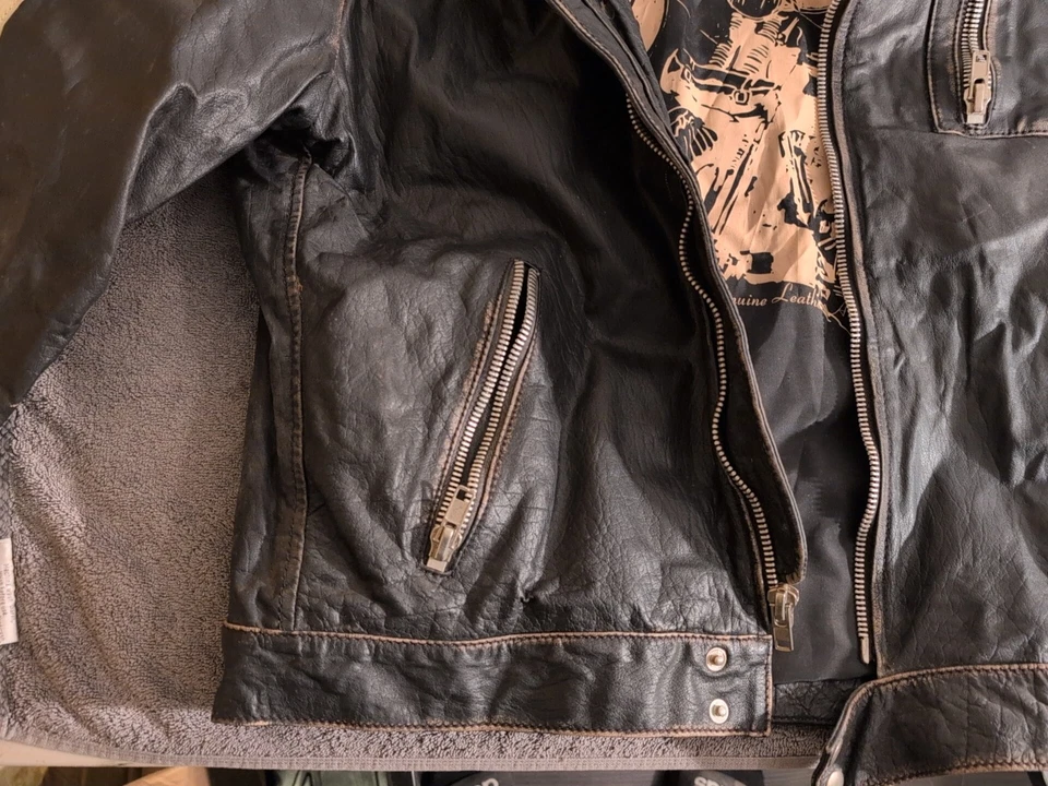 Scully Leather Men's Motorcycle Jacket Size Large - Image 4 of 4