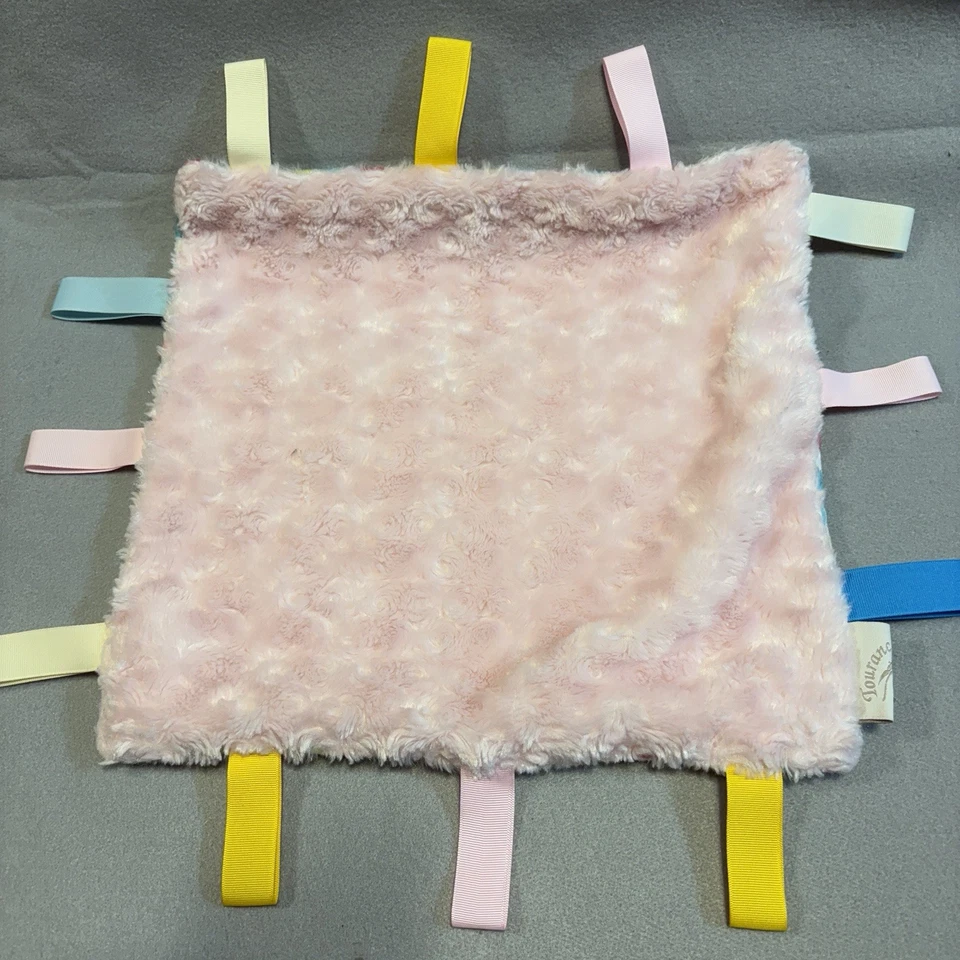 Tourance Polka Dot & Pink Lovey 安全毯 带拉丁标签和毛绒兔子 — 第 2/4 张图片