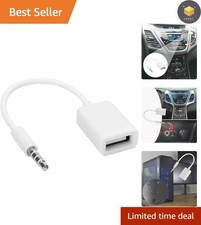 Plug and Play USB to Aux Audio Adapter for In-Car Music Playback - White Finish