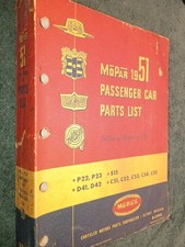 1951 Chrysler Plymouth Dodge Desoto Parts Catalog Original Mopar Book