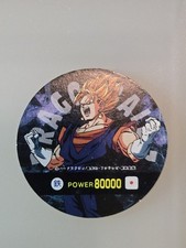 Dragon Ball Z Vegito Powering up Dark Background Round Menko Card Japan Vintage