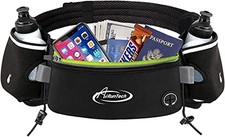 Hydration Running Belt with Water Bottle, Running Fanny 2 10 OZ bottles BK GN