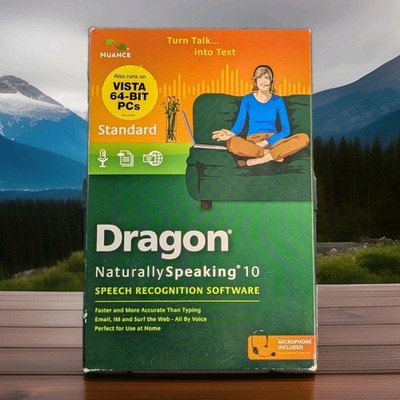 NEW! Dragon NaturallySpeaking 10 Speech Recognition Software w Microphone
