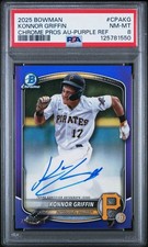 2025 Bowman Chrome Prospect Autographs Konnor Griffin Purple Refractor 220/250