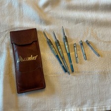 3 Vintage Accudart Steel Darts with Leather Case