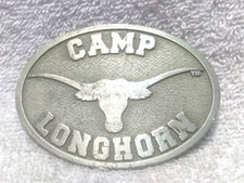Camp Longhorn Belt Buckle University of Texas Vintage UT Alumni Made In USA
