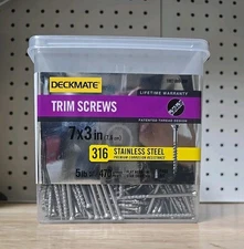 DECKMATE Marine Grade Stainless Steel #7 X 3 in. Trim Screw 5lb (480 Pcs Aprox)