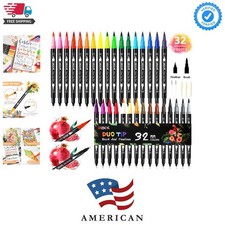 ZSCM 32 Colors Duo Tip Brush Markers Art Pen Set, Artist Fine and Brush Tip C...