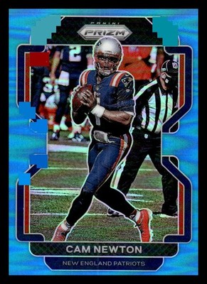  Cam Newton 2021 Panini Prizm Light Blue Refractor Holo # 96