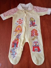 1980s Three Little Pigs Big Bad Wolf Footed Sleeper Newborn Vintage Nursery