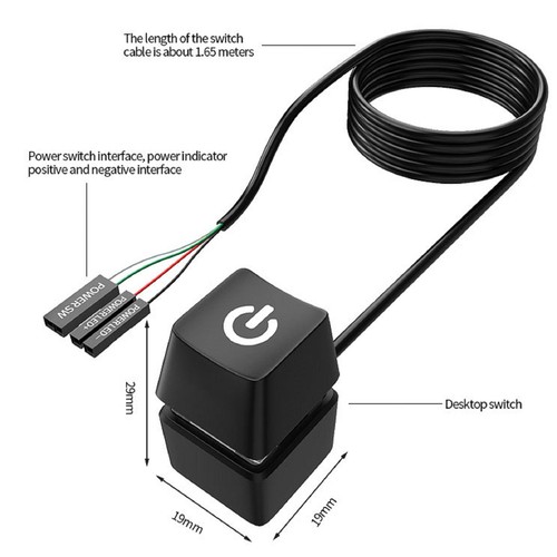 Computer Desktop Switch PC Motherboard External Start Power On/Off Button j - Afbeelding 11 van 23