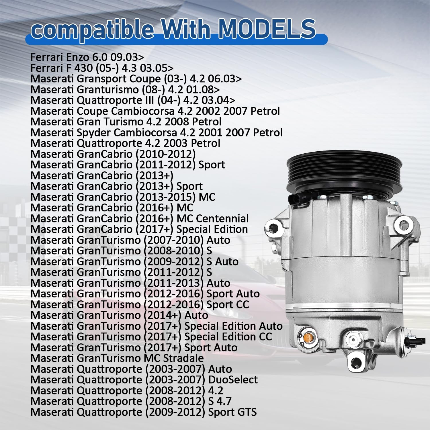 12V A/C Compressor AD-9519N for Maserati GranTurismo Quattroporte F430